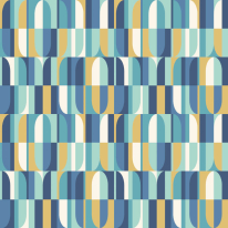 Hoopla Walls Building Blocks Indigo/Gold Wallpaper - HWA1167W