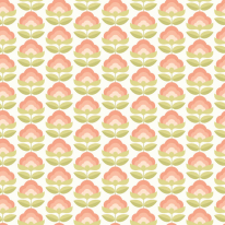 Hoopla Walls Retro Flower Apricot Mix Wallpaper - HWA1169W