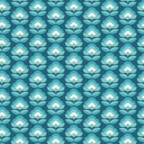 Hoopla Walls Retro Flower Teal Mix Wallpaper - HWA1174W