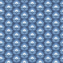 Hoopla Walls Retro Flower Indigo Mix Wallpaper - HWA1175W
