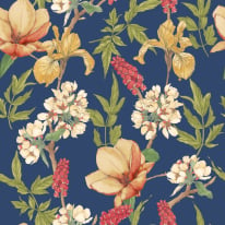 Hoopla Walls Orchid Bloom Ginger/Ink Wallpaper - HWA1181W