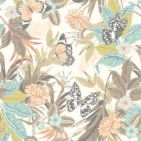 Hoopla Walls Paradise Moss/Peach Wallpaper - HWA1190W