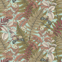 Hoopla Walls Wild Ferns Rosehip Wallpaper - HWA1196W