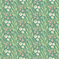 Hoopla Walls Meadow Stripe Leaf/Peony Wallpaper - HWA1215W