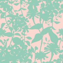 Hoopla Walls Summer Silhouette Jade/Blossom Wallpaper - HWA1217W