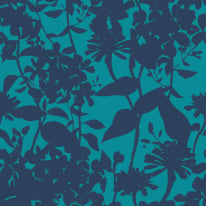 Hoopla Walls Summer Silhouette Ink/Teal Wallpaper - HWA1222W