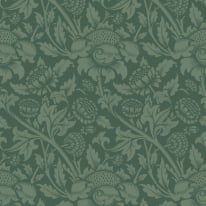 Hoopla Walls Elegance Damask Trail Forest Green Wallpaper - HWA1246W
