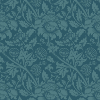 Hoopla Walls Elegance Damask Trail Rich Teal Wallpaper - HWA1247W