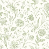 Hoopla Walls Floral Toile Sage Wallpaper - HWA1325W