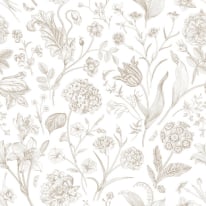 Hoopla Walls Floral Toile Stone Wallpaper - HWA1329W