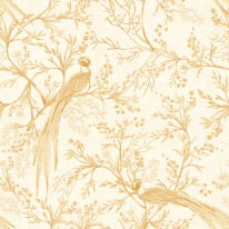 Hoopla Walls Bird Toile Honey Wallpaper - HWA1364W