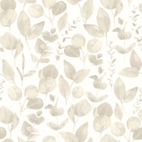 Hoopla Walls Watercolour Leaves Oyster Wallpaper - HWA1407W
