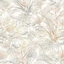 Hoopla Walls Tropical Canopy Oyster/Chalk Wallpaper - HWA1423W