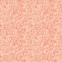 Hoopla Walls Maze Squiggle Orange Mix Wallpaper - HWA1434W