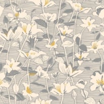 Hoopla Walls Lino Leaves Gunmetal Wallpaper - HWA1441W