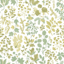 Hoopla Walls Botanical Leaves Olive Mix Wallpaper - HWA1442W