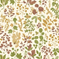 Hoopla Walls Botanical Leaves Ginger/Olive Wallpaper - HWA1444W