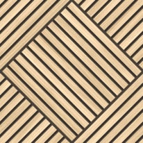 Close-up material sample of the Hoopla Walls HWA1456W design showing the large ash diamond slat print on a non-woven base.