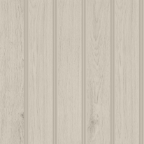 Close-up material sample of the Hoopla Walls HWA1476W design showing the stone grey tongue and groove plank print on a non-woven base.