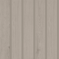 Close-up material sample of the Hoopla Walls HWA1477W design showing the mink taupe tongue and groove plank print on a non-woven base.