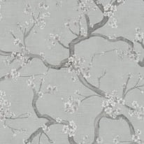 Galerie Horizon Cherry Blossom Grey/Pink Metallic Wallpaper - HZ62044