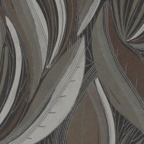 Galerie Horizon Flowing Leaf Beige/Brown Metallic Wallpaper - HZ62065