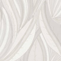 Galerie Horizon Flowing Leaf Cream/White Metallic Wallpaper - HZ62066