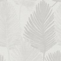Galerie Horizon Palm Leaf Light Grey Metallic Wallpaper - HZ62076