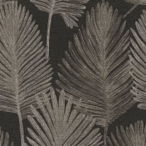 Galerie Horizon Palm Leaf Brown Metallic Wallpaper - HZ62078