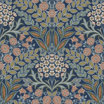 Grandeco Icon Belvedere Floral Navy Wallpaper - IC2105