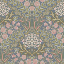 Grandeco Icon Belvedere Floral Grey/Blue Wallpaper - IC2115