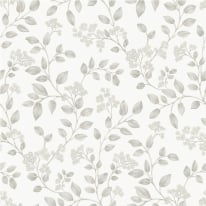 Grandeco Icon Jasmine Floral Trail Grey Wallpaper - IC3006