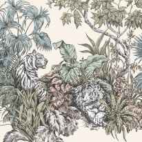 Ohpopsi Roar Bengal Tigers Jungle Blush Wall Mural - ICN50105M