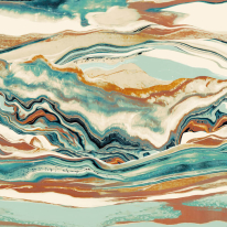 Ohpopsi Metamorph Landscape Paprika/Teal Wall Mural - ICN50106M