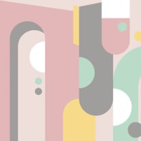 Ohpopsi Monster Arch Flamingo/Mint Wall Mural - ICN50131M