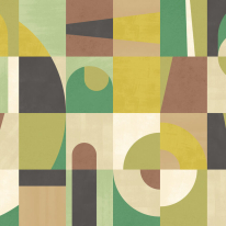 Ohpopsi Blocky Geometric Earth/Mustard Wall Mural - ICN50137M