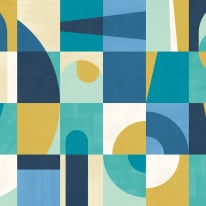 Ohpopsi Blocky Geometric Royal/Ink Wall Mural - ICN50138M