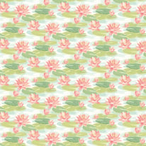 Ohpopsi Ichika Waterlily Duck Egg/Coral Wallpaper - IKA50102W