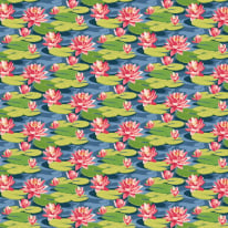 Ohpopsi Ichika Waterlily Midnight Rouge Wallpaper - IKA50104W