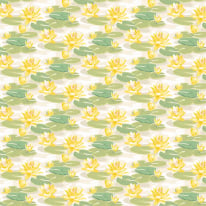 Ohpopsi Ichika Waterlily Linen/Amber Wallpaper - IKA50106W