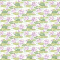 Ohpopsi Ichika Waterlily Powder Blue/Lilac Wallpaper - IKA50107W