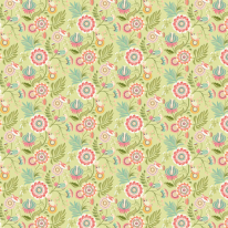Ohpopsi Ichika Floral Trail Coral/Apple Wallpaper - IKA50108W