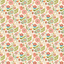 Ohpopsi Ichika Floral Trail Coral/Linen Wallpaper - IKA50113W