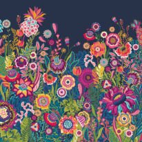 Ohpopsi Ichika Bloom Indigo Wall Mural - IKA50142M