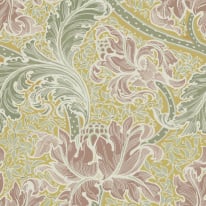 Galerie Morris Major Floral Yellow/Pink Wallpaper - LB25141