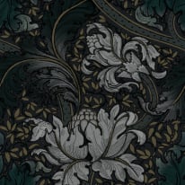 Galerie Morris Major Floral Navy Blue Wallpaper - LB25144