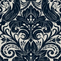 Galerie Damask Sauvage Blue Flock Wallpaper - LB25167