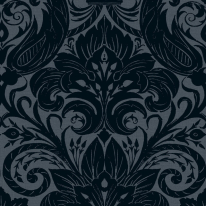 Galerie Damask Sauvage Navy Blue Flock Wallpaper - LB25169