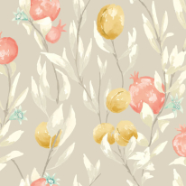 Ohpopsi Laid Bare Pomegranate Trail Parchment Wallpaper - LBK50108W