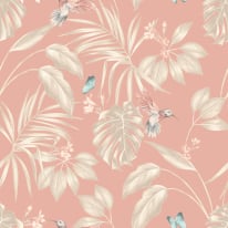 Ohpopsi Laid Bare Hummingbird Rosewood Wallpaper - LBK50136W